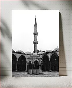 Πίνακας, Historic Mosque in Black and White Ιστορικό τζαμί σε μαύρο και άσπρο