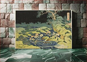 Πίνακας, Hokusai's Fishing by Torch in Kai Province (Koshu hiburi) from the series “One Thousand Pictures of the Ocean (Chie no umi)”