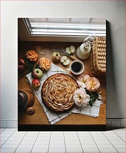 Πίνακας, Homemade Apple Pie with Coffee Σπιτική Μηλόπιτα με Καφέ