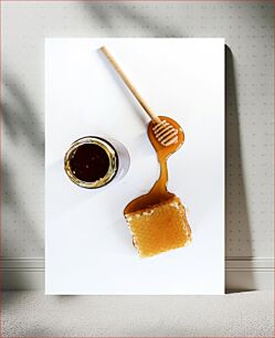 Πίνακας, Honey Jar and Honeycomb Βάζο μελιού και κηρήθρα
