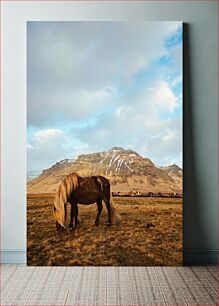 Πίνακας, Horse Grazing in Mountain Landscape Βόσκηση αλόγων στο ορεινό τοπίο