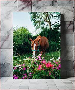 Πίνακας, Horse in a Blooming Garden Άλογο σε έναν ανθισμένο κήπο