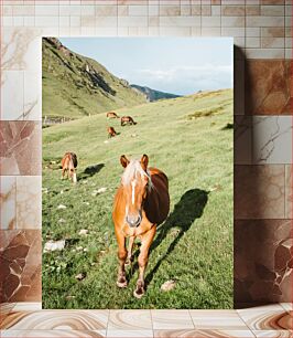 Πίνακας, Horses Grazing on a Mountain Slope Άλογα που βόσκουν σε μια βουνοπλαγιά