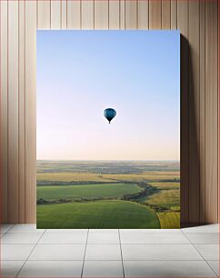 Πίνακας, Hot Air Balloon Over Fields Μπαλόνι ζεστού αέρα πάνω από γήπεδα