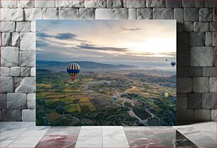 Πίνακας, Hot Air Balloons over a Scenic Landscape Μπαλόνια ζεστού αέρα πάνω από ένα γραφικό τοπίο