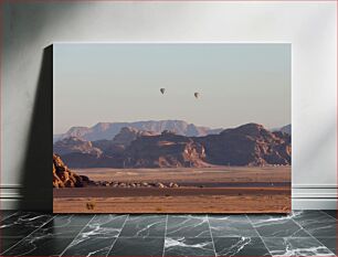 Πίνακας, Hot Air Balloons over Desert Landscape Μπαλόνια ζεστού αέρα πάνω από το τοπίο της ερήμου