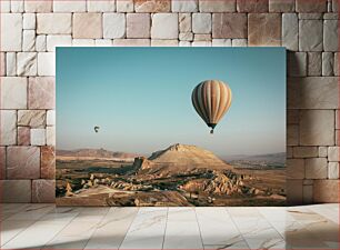 Πίνακας, Hot Air Balloons Over Desert Landscape Μπαλόνια ζεστού αέρα πάνω από το τοπίο της ερήμου