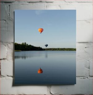 Πίνακας, Hot Air Balloons Over Lake Μπαλόνια ζεστού αέρα πάνω από τη λίμνη