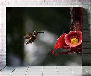 Πίνακας, Hummingbird at Feeder Κολίμπρι στο Feeder