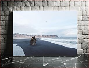 Πίνακας, Icelandic Black Sand Beach Landscape Ισλανδικό τοπίο παραλίας με μαύρη άμμο