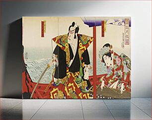 Πίνακας, Ichikawa Danjūrō and Nakamura Fukusuke in the Roles of Katō Kiyomasa and Hinakinu by Toyohara Kunichika