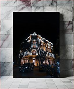 Πίνακας, Illuminated Building at Night Φωτισμένο κτίριο τη νύχτα