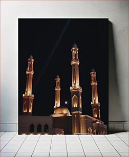 Πίνακας, Illuminated Mosque at Night Φωτισμένο τζαμί τη νύχτα