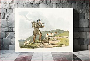 Πίνακας, Illustration of a hunter with rabbits from Sporting Sketches (1817-1818) by Henry Alken (1784-1851)