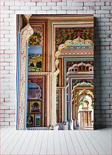 Πίνακας, Intricate Hallway with Colorful Paintings Περίπλοκος διάδρομος με πολύχρωμους πίνακες ζωγραφικής