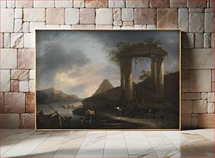 Πίνακας, Italian landscape with ancient ruins by Willem Schellinks