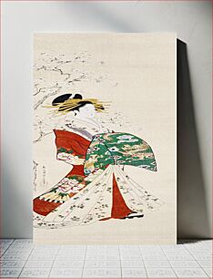 Πίνακας, Japanese woman (1796) vintage painting by Hosoda Eishi