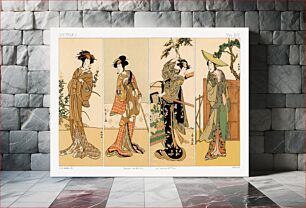 Πίνακας, Kabuki actors, Japanese man painting by G.A. Audsley-Japanese illustration