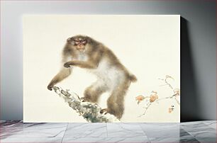 Πίνακας, Kansetsu Hashimoto - Old Monkey with Cherry in Autumn