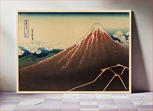 Πίνακας, Katsushika Hokusai's Storm below Mount Fuji (Sanka no haku u), from the series Thirt