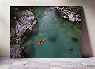 Πίνακας, Kayaker in Clear Waters Καγιάκ σε Καθαρά Νερά