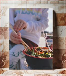 Πίνακας, Kid Enjoying a Healthy Meal Παιδί που απολαμβάνει ένα υγιεινό γεύμα