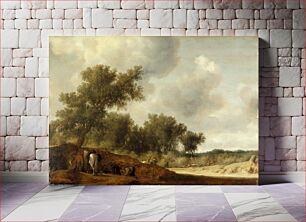 Πίνακας, Landscape with Deer Hunters by Salomon Jacobsz van Ruysdael