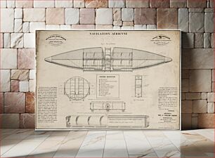 Πίνακας, Lanteigne's system of aerial navigation, which used a continuous belt of sails to achieve propulsion (1853)