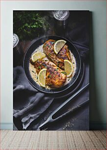 Πίνακας, Lemon Herb Chicken Dish Πιάτο με κοτόπουλο με λεμόνι