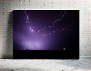 Πίνακας, Lightning Storm Over City Καταιγίδα κεραυνών πάνω από την πόλη