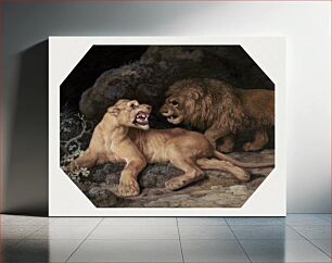 Πίνακας, Lion and Lioness (1770) by George Stubbs