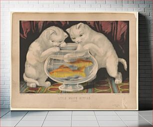 Πίνακας, Little white kitties: fishing