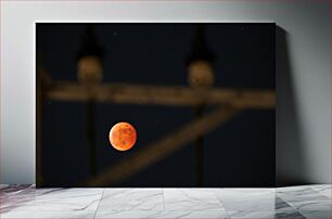 Πίνακας, Lunar Eclipse Behind Structures Έκλειψη Σελήνης πίσω από κατασκευές