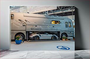 Πίνακας, Luxury Motorhome with Sports Car Πολυτελές αυτοκινούμενο με σπορ αυτοκίνητο