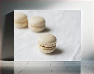 Πίνακας, Macarons on White Background Μακαρόν σε λευκό φόντο