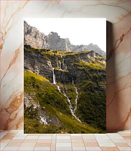 Πίνακας, Majestic Mountain Waterfall Καταρράκτης Majestic Mountain