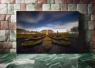 Πίνακας, Majestic Nightscape of a Historical Estate Μεγαλοπρεπές νυχτερινό τοπίο ενός ιστορικού κτήματος