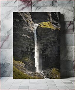 Πίνακας, Majestic Waterfall in a Rocky Landscape Μεγαλοπρεπής καταρράκτης σε βραχώδες τοπίο