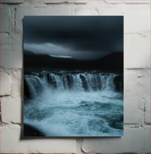 Πίνακας, Majestic Waterfall under Stormy Skies Μεγαλοπρεπής Καταρράκτης κάτω από Θυελλώδεις Ουρανούς