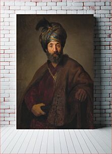 Πίνακας, Man in Oriental Costume (ca. 1635) by Rembrandt van Rijn, Dutch 17th Century & Govaert Flinck