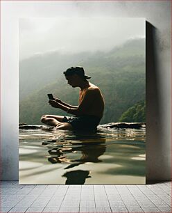 Πίνακας, Man Sitting by the Water Άνθρωπος που κάθεται δίπλα στο νερό