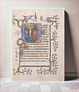 Πίνακας, Manuscript Leaf with the Crucifixion in an Initial D, from a Book of Hours, North French