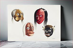 Πίνακας, Masks (ca. 1938) by Louis Plogsted