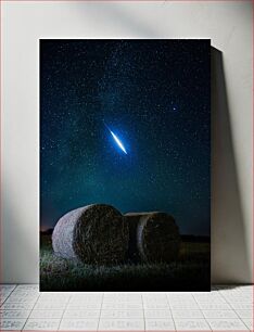 Πίνακας, Meteor Shower Over Hay Bales Βροχή μετεωριτών πάνω από μπάλες σανού