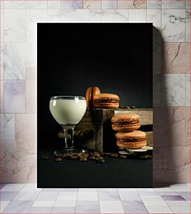 Πίνακας, Milk and Macarons Γάλα και μακαρόν