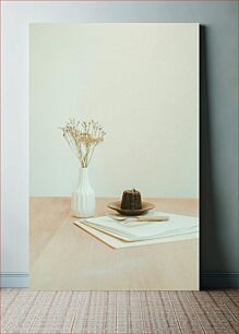 Πίνακας, Minimalist Still Life with Dessert Μινιμαλιστική Νεκρή Φύση με Επιδόρπιο