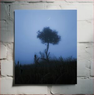 Πίνακας, Misty Night Tree with Crescent Moon Misty Night Tree with Crescent Moon