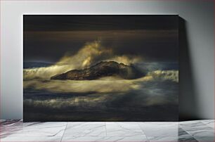 Πίνακας, Misty Seascape with Waves Crashing on Rocks Misty Seascape με τα κύματα να σκάνε σε βράχους