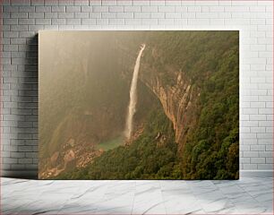 Πίνακας, Misty Waterfall in a Lush Valley Misty Waterfall in a Lush Valley