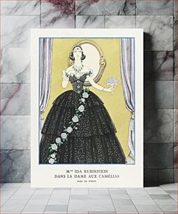 Πίνακας, Mme Ida Rubinstein dans la dame aux camélias / Robe, de Worth from Gazette du Bon Ton. Art- Modes & Frivolités No. 5 (1923) by